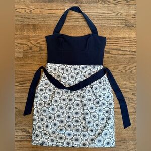 Cynthia Steffe Elegant Navy Floral Patterned Halter Dress, size 10